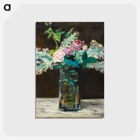 アートポストカード-Vase of White Lilacs and Roses
 - ダラス美術館 Postcard.