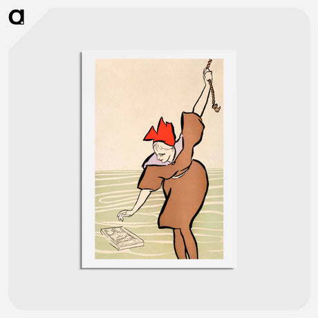 アートポストカード-Woman picking up book - エドワード ペンフィールド Postcard.