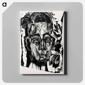 アートパネル-Head of Dr. Robert Binswanger - エルンスト ルートヴィヒ キルヒナー Canvas.