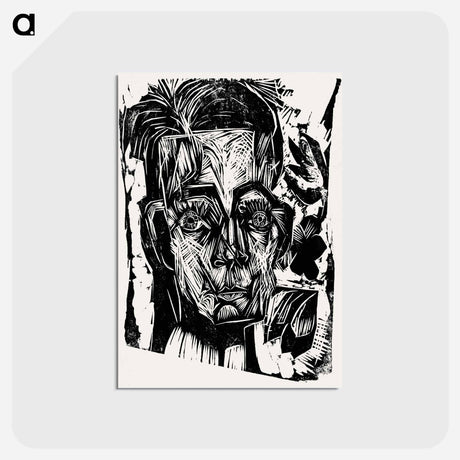 アートポストカード-Head of Dr. Robert Binswanger - エルンスト ルートヴィヒ キルヒナー Postcard.