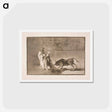 アートポストカード-The Moors in the arena go to great lengths to attract the bull with the help of their burnus - フランシスコ デ ゴヤ Postcard.