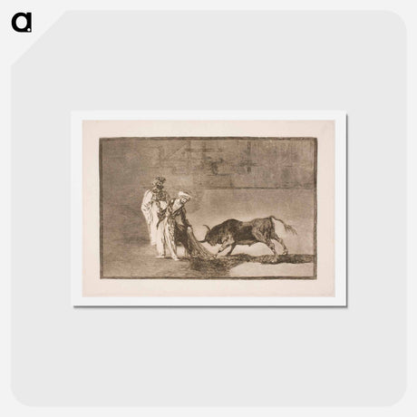 アートポストカード-The Moors in the arena go to great lengths to attract the bull with the help of their burnus - フランシスコ デ ゴヤ Postcard.