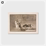 アートポストカード-The Moors in the arena go to great lengths to attract the bull with the help of their burnus - フランシスコ デ ゴヤ Postcard.