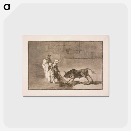 アートポストカード-The Moors in the arena go to great lengths to attract the bull with the help of their burnus - フランシスコ デ ゴヤ Postcard.