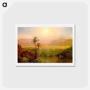 アートポストカード-In the Andes - フレデリック エドウィン チャーチ Postcard.