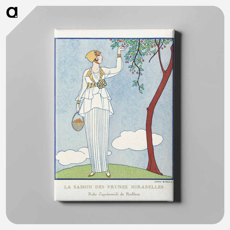 アートパネル-La saison des prunes mirabelles: Robe d'après-midi de Redfern - ジョージ バービエ Canvas.