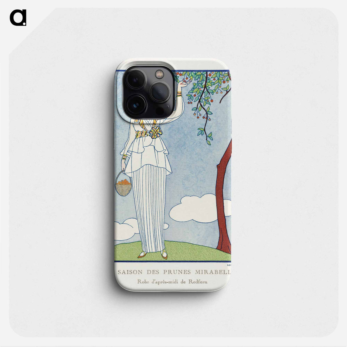 La saison des prunes mirabelles: Robe d'après-midi de Redfern - Georges Barbier Phone Case.