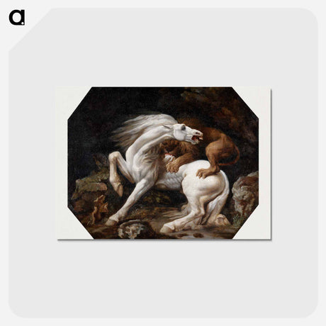 アートポストカード-Horse Attacked by a Lion
 - ジョージ スタッブス Postcard.