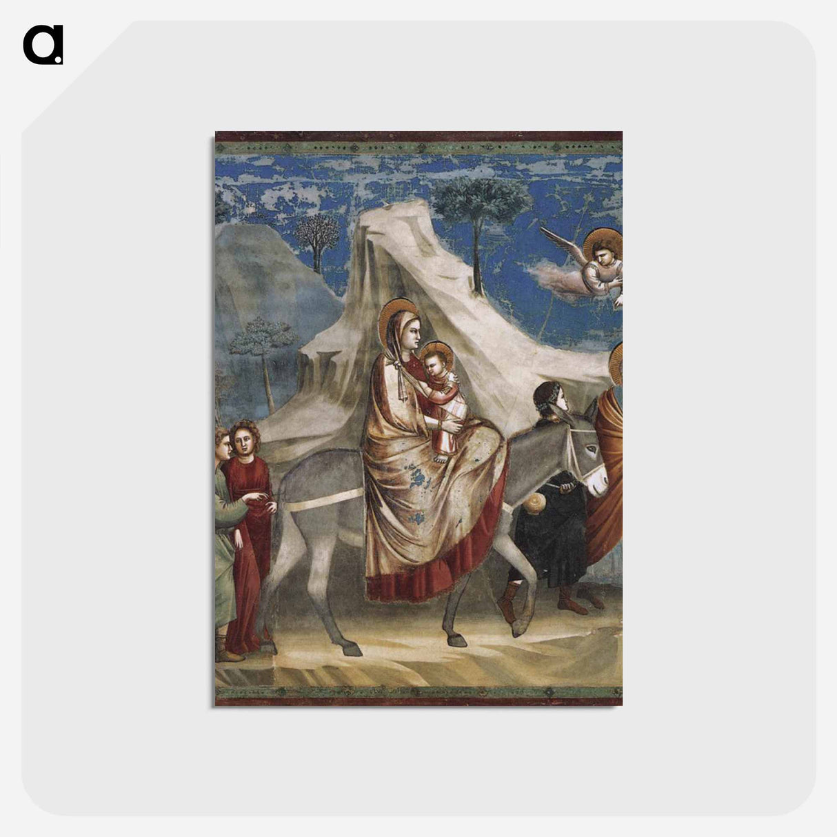 アートポストカード-Flight into Egypt - ジョット ディ ボンドーネ Postcard.