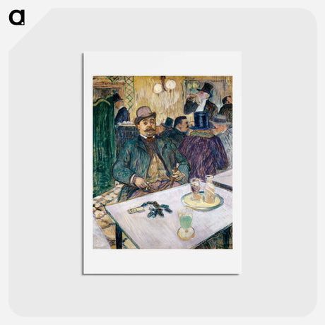 アートポストカード-Monsieur Boileau at the Café - アンリ ド トゥールーズ ロートレック Postcard.