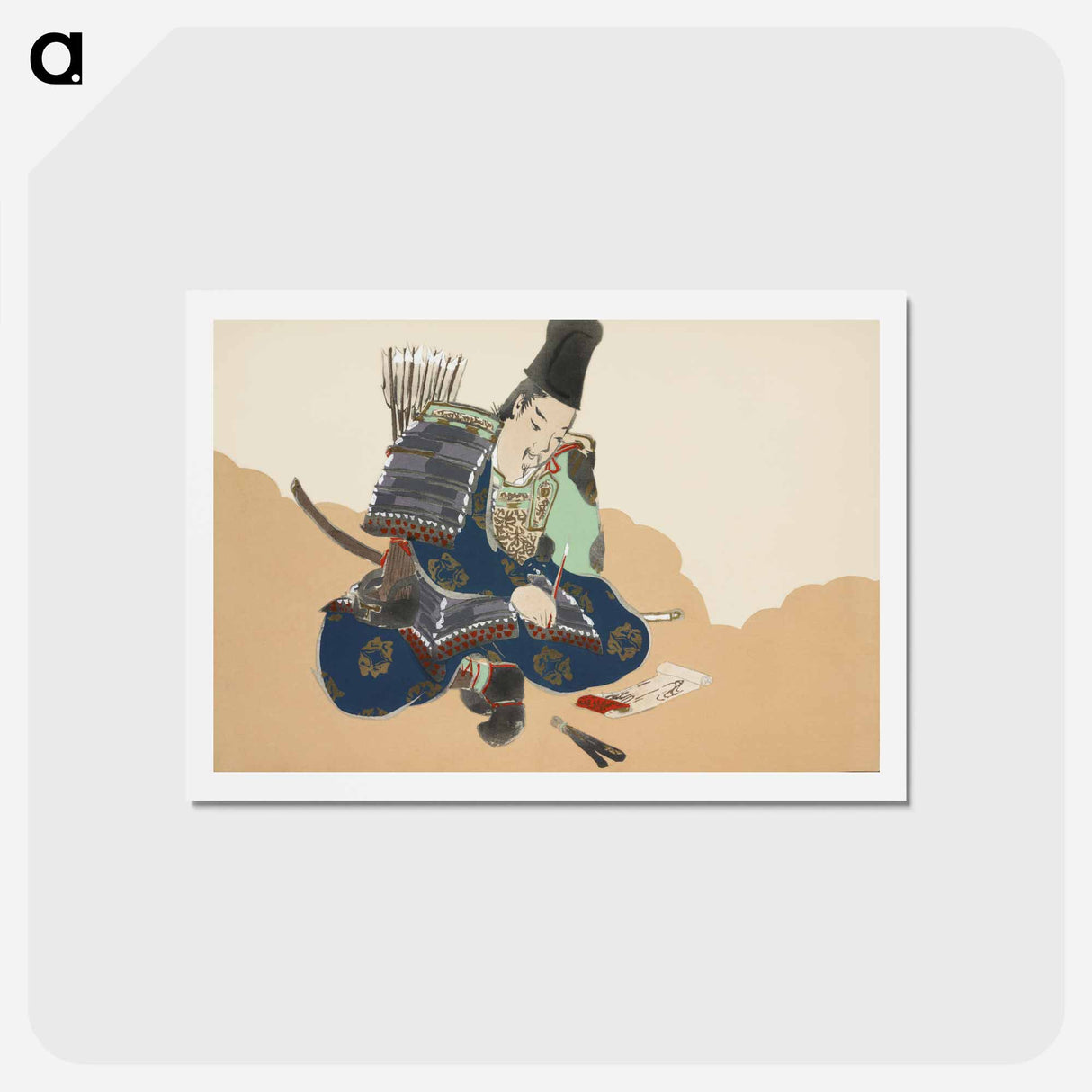 アートポストカード-Samurai from Momoyogusa–Flowers of a Hundred Generations - 神坂 雪佳 Postcard.