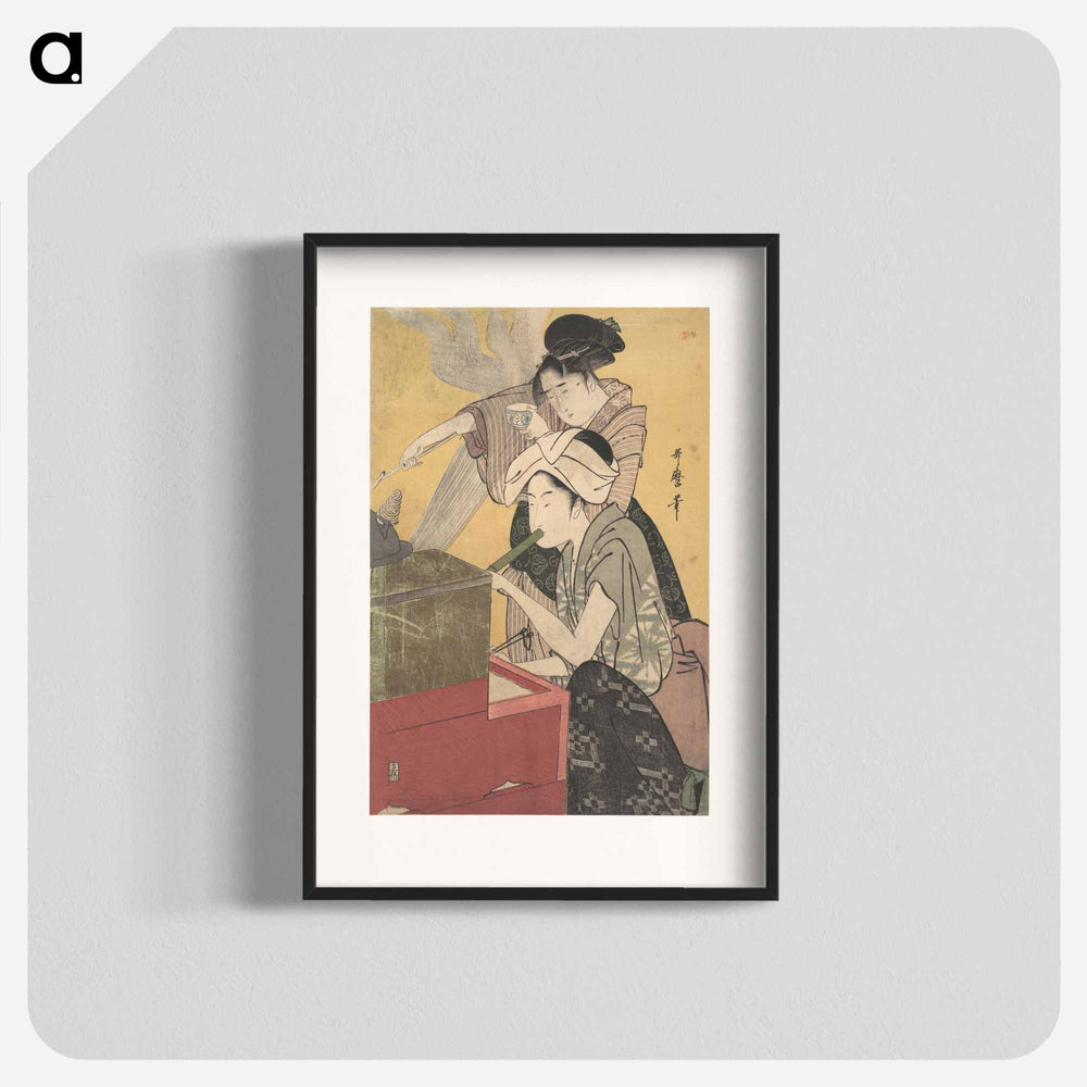 In the Kitchen - 喜多川 歌麿 Poster.