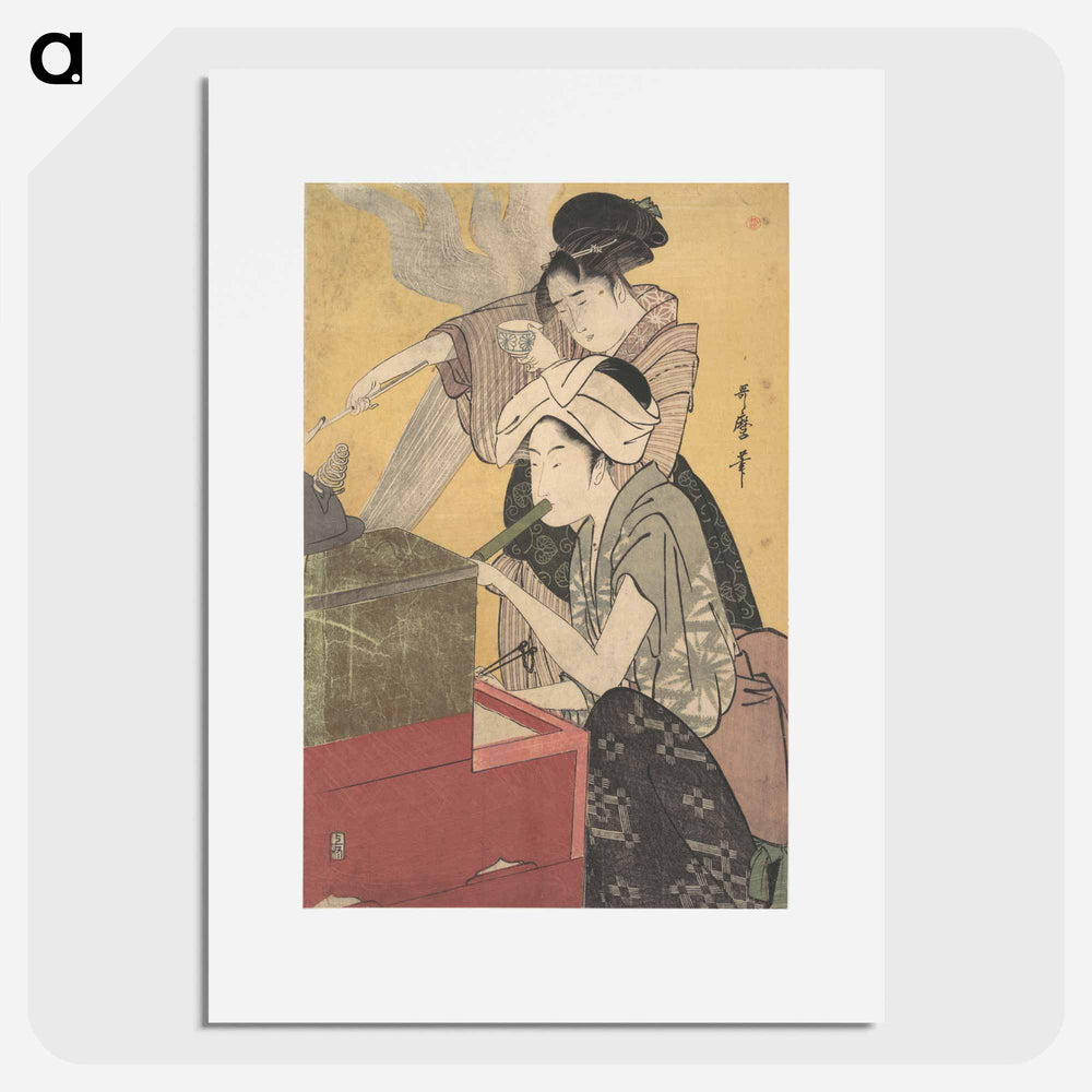 In the Kitchen - 喜多川 歌麿 Poster.