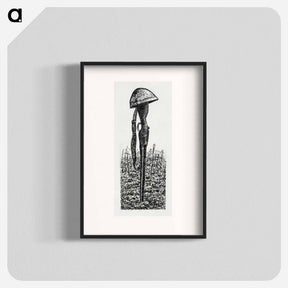 アートポスター-Rifle with a helmet on it in a field - レオ ヘステル Poster.