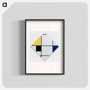 アートポスター-Lozenge Composition with Yellow, Black, Blue, Red, and Gray - ピエト モンドリアン Poster.