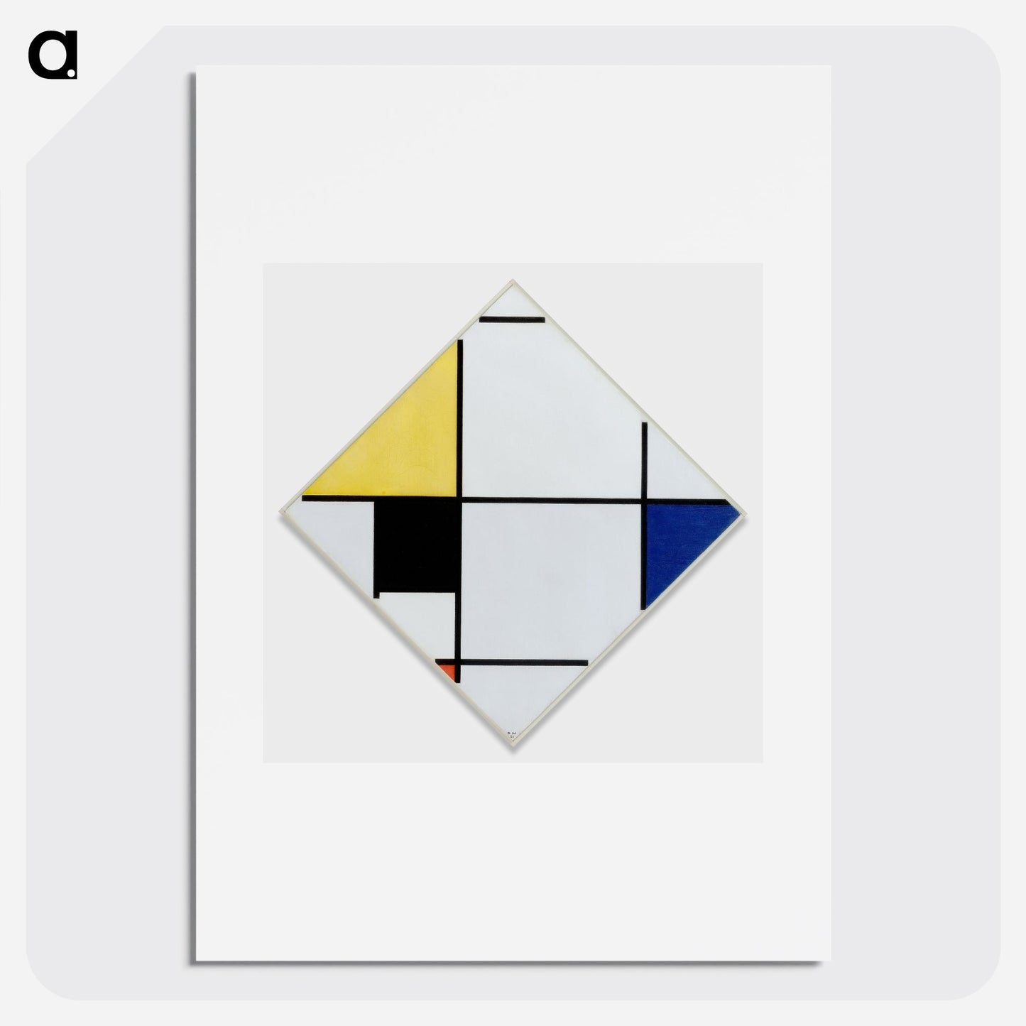 Lozenge Composition with Yellow, Black, Blue, Red, and Gray Poster.