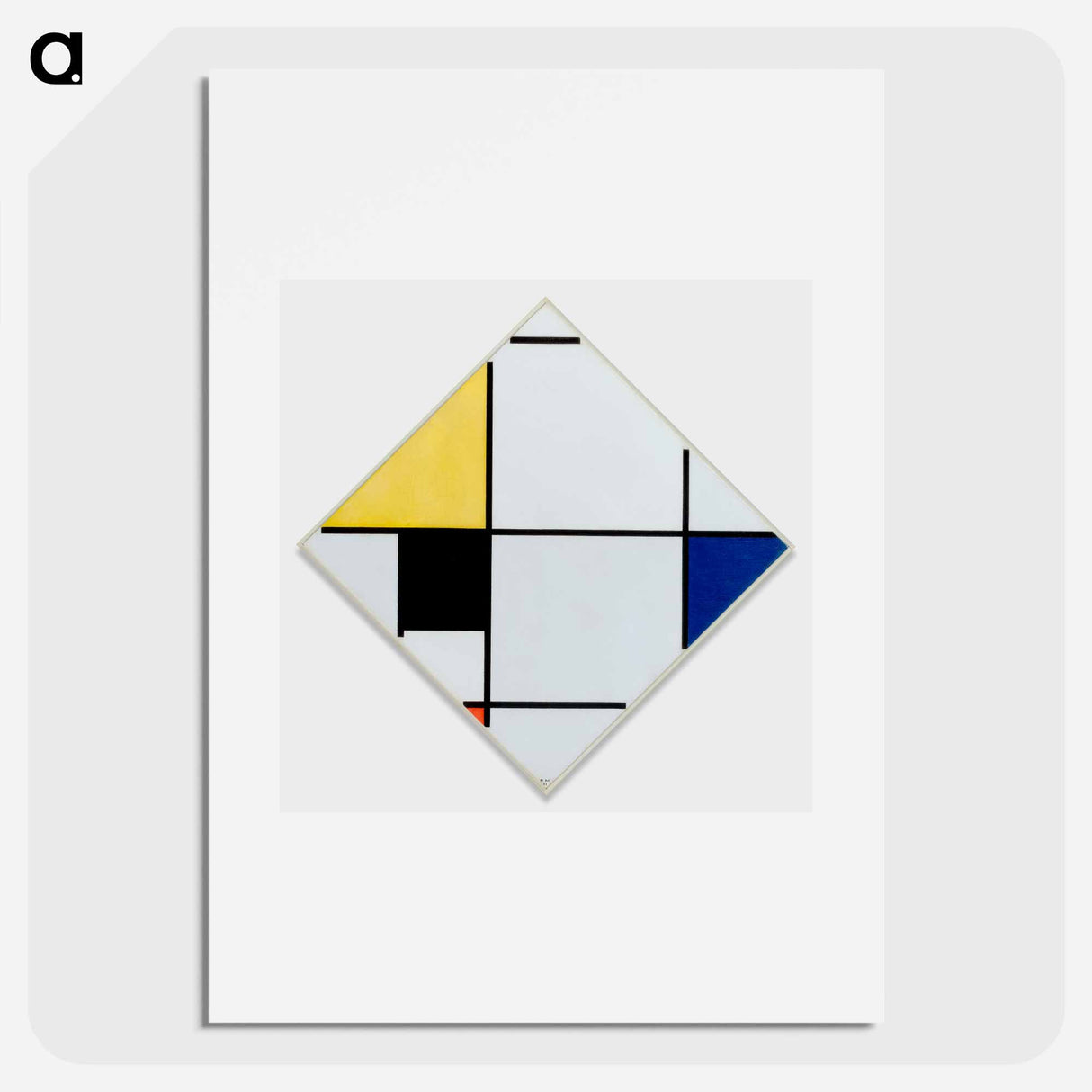 Lozenge Composition with Yellow, Black, Blue, Red, and Gray - ピエト モンドリアン Poster.