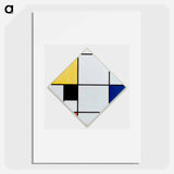 Lozenge Composition with Yellow, Black, Blue, Red, and Gray - ピエト モンドリアン Poster.