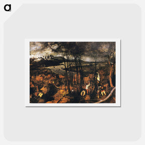 アートポストカード-The Gloomy Day (January) - ピーター ブリューゲル Postcard.