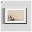 アートポスター-Cottages beside a Canal with a Church and Sailing Boat - レンブラント ファン レイン Poster.