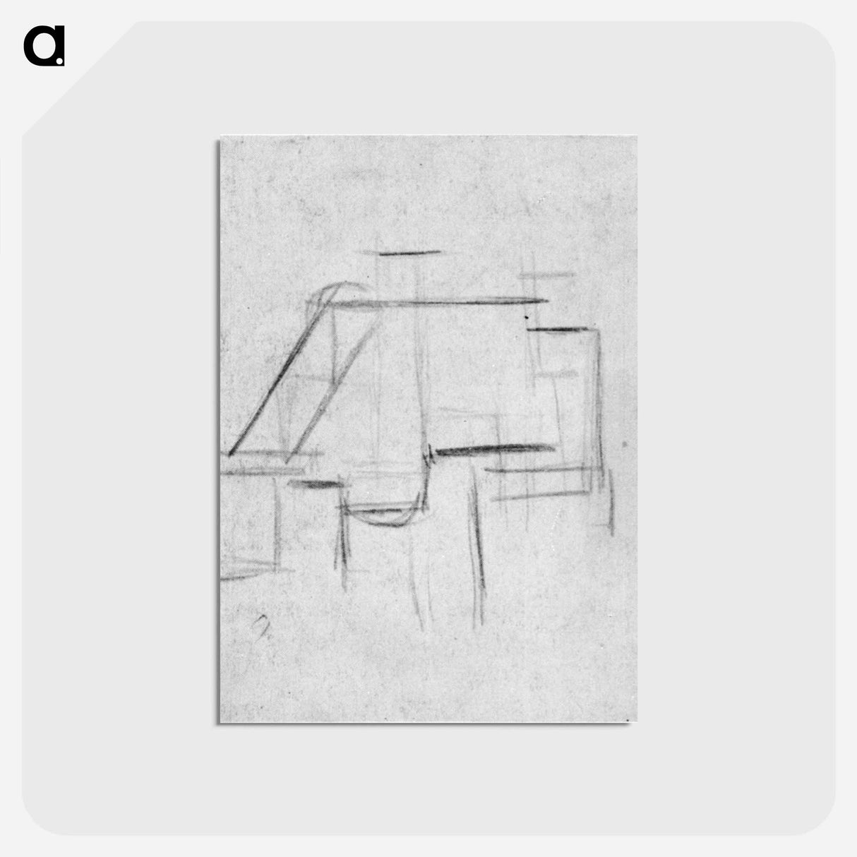 アートポストカード-Composition (The Cow) - テオ ファン ドゥースブルフ Postcard.