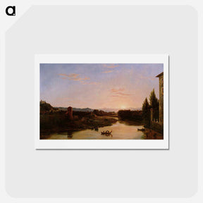 アートポストカード-Sunset of the Arno - トーマス コール Postcard.