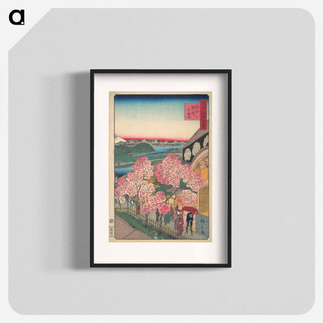 アートポスター-Entrance to the Gankirō Tea House in the Miyozaki District, Yokohama, Bushu
 - 歌川 広重 Poster.