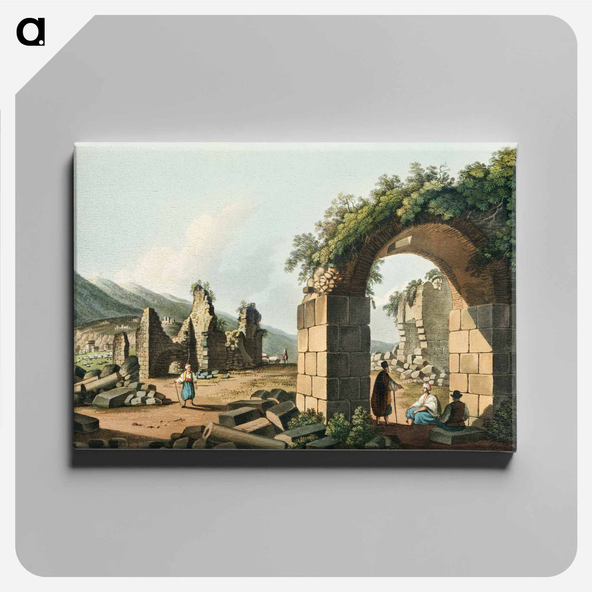 Ruins of the Baths at Ephesus - View of the Ottoman Empire Canvas.