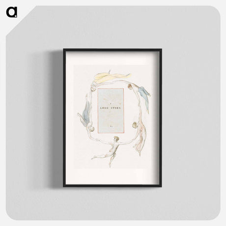 アートポスター-The Poems of Thomas Gray, Design 23, "A Long Story." - ウィリアム ブレイク Poster.