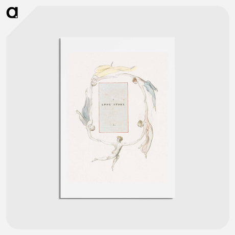 アートポストカード-The Poems of Thomas Gray, Design 23, "A Long Story." - ウィリアム ブレイク Postcard.