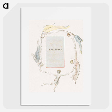アートポスター-The Poems of Thomas Gray, Design 23, "A Long Story." - ウィリアム ブレイク Poster.