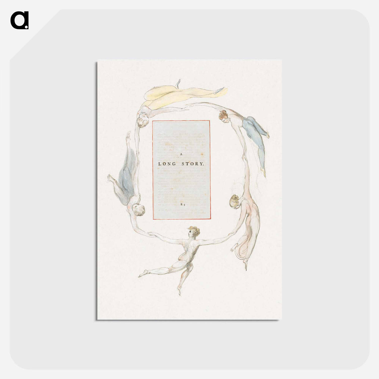 アートポストカード-The Poems of Thomas Gray, Design 23, "A Long Story." - ウィリアム ブレイク Postcard.