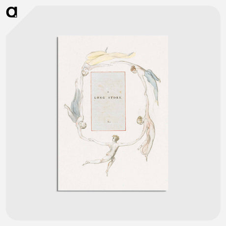 アートポストカード-The Poems of Thomas Gray, Design 23, "A Long Story." - ウィリアム ブレイク Postcard.