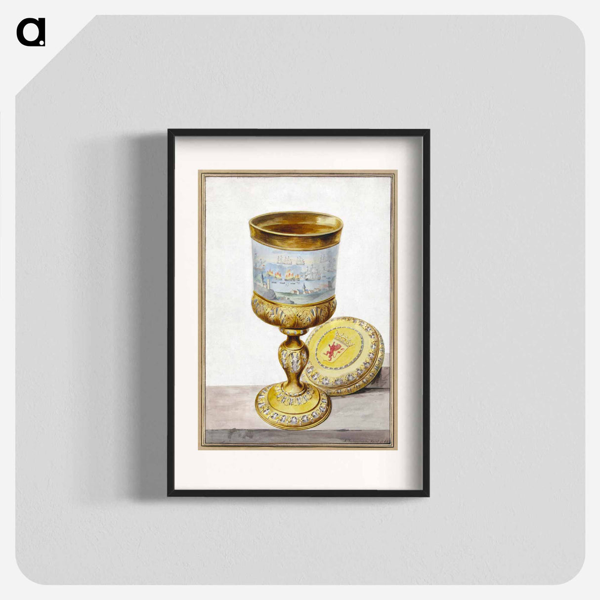Golden cup with lid - アールト シューマン Poster.