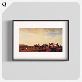 アートポスター-Indians Travelling Near Fort Laramie - アルバート ビアスタット Poster.