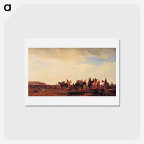 アートポストカード-Indians Travelling Near Fort Laramie - アルバート ビアスタット Postcard.