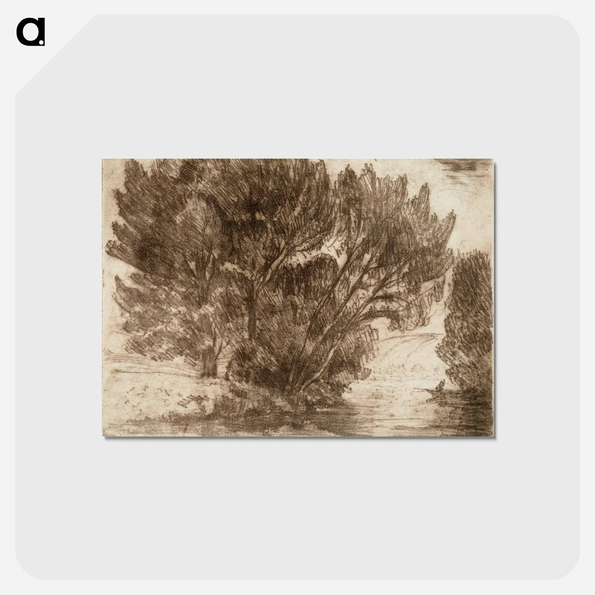 アートポストカード-Green shore - アルフレッド ウィリアム フィンチ Postcard.