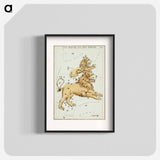 Sidney Hall’s astronomical chart illustration of the Leo Major and the Leo Minor - アンティーク地図 Poster.