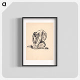 Study of a male nude in a sitting position - アーノルド ピーター ワイズ クビンチャン Poster.