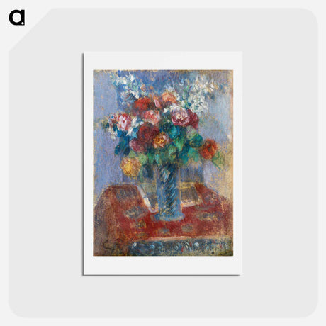 アートポストカード-Bouquet de fleurs - カミーユ ピサロ Postcard.