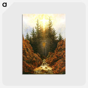 アートポストカード-Cross in the forrest - カスパー ダーヴィト フリードリヒ Postcard.