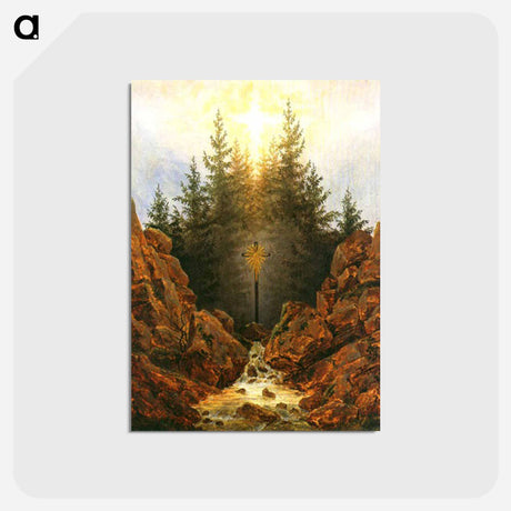 アートポストカード-Cross in the forrest - カスパー ダーヴィト フリードリヒ Postcard.