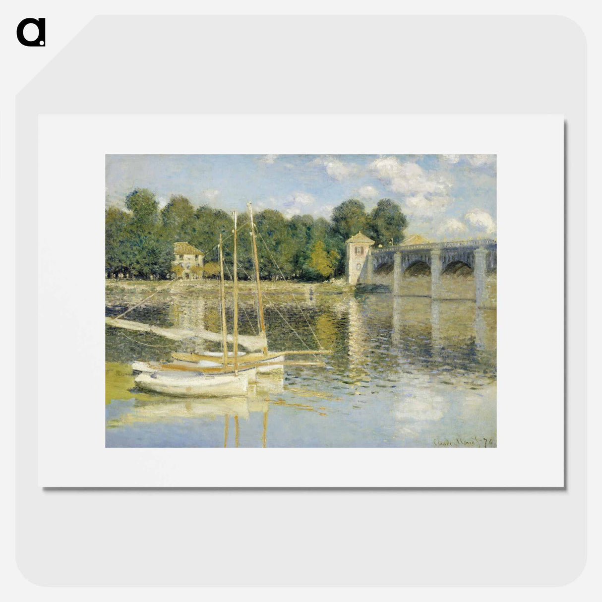 The Argenteuil Bridge - Claude Monet Poster.