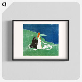 アートポスター-Two Women on the Shore - エドヴァルド ムンク Poster.