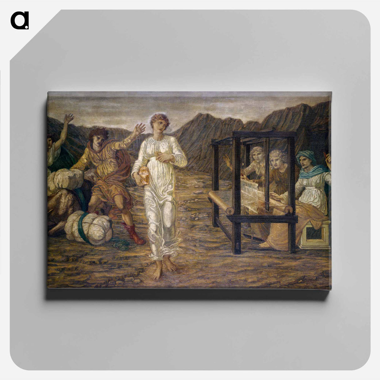 Cupid and Psyche - Palace Green Murals - Psyche set by Venus the Task - エドワード バーン ジョーンズ Canvas.
