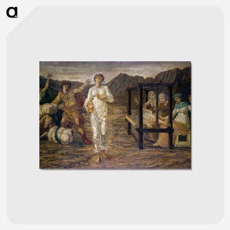 アートポストカード-Cupid and Psyche - Palace Green Murals - Psyche set by Venus the Task - エドワード バーン ジョーンズ Postcard.