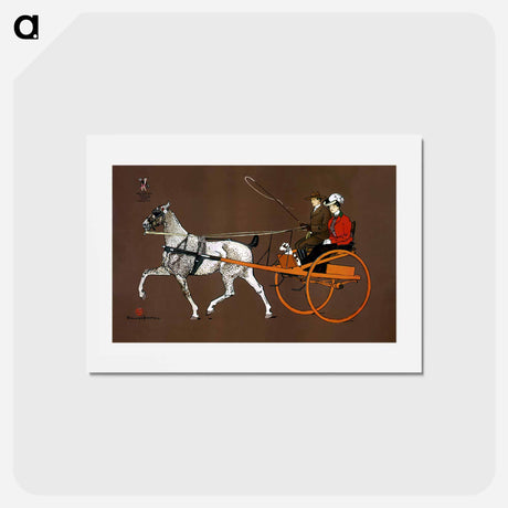 アートポストカード-Couple in a carriage - エドワード ペンフィールド Postcard.