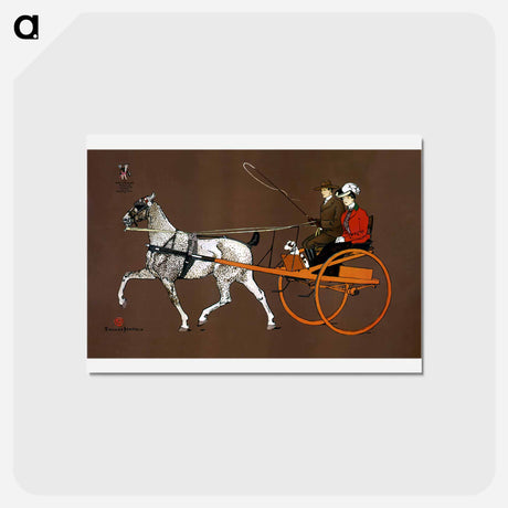 アートポストカード-Couple in a carriage - エドワード ペンフィールド Postcard.