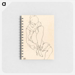 アートメモ帳-Woman Buttoning Her Shoes - エゴン シーレ Memo.