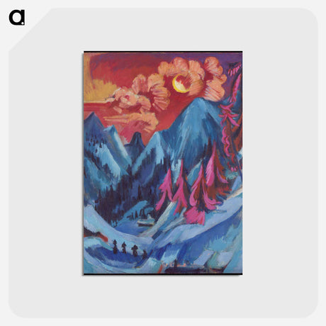 アートポストカード-Winter Landscape in Moonlight - エルンスト ルートヴィヒ キルヒナー Postcard.